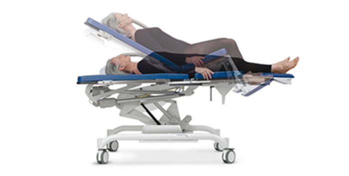 Medical bed / chair with castors